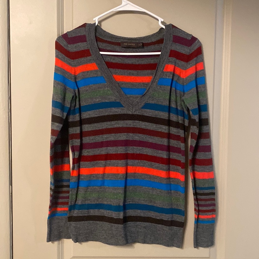 Sweater, The Limited, Size Medium, Gray/Multi